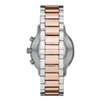 Silver and Bronze Steel Chronograph Watch