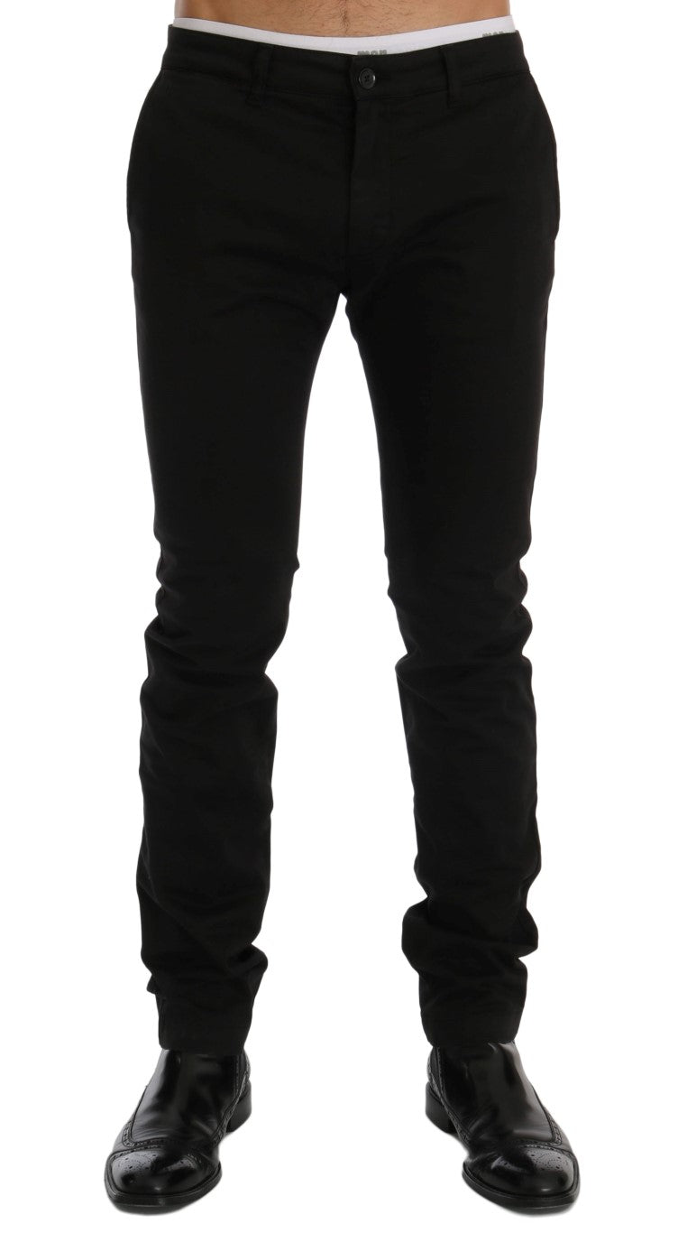 Schwarze Stretch-Chino aus Baumwolle