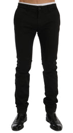 Schwarze Stretch-Chino aus Baumwolle