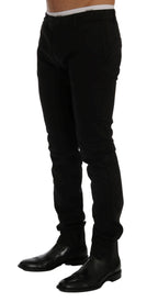 Schwarze Stretch-Chino aus Baumwolle