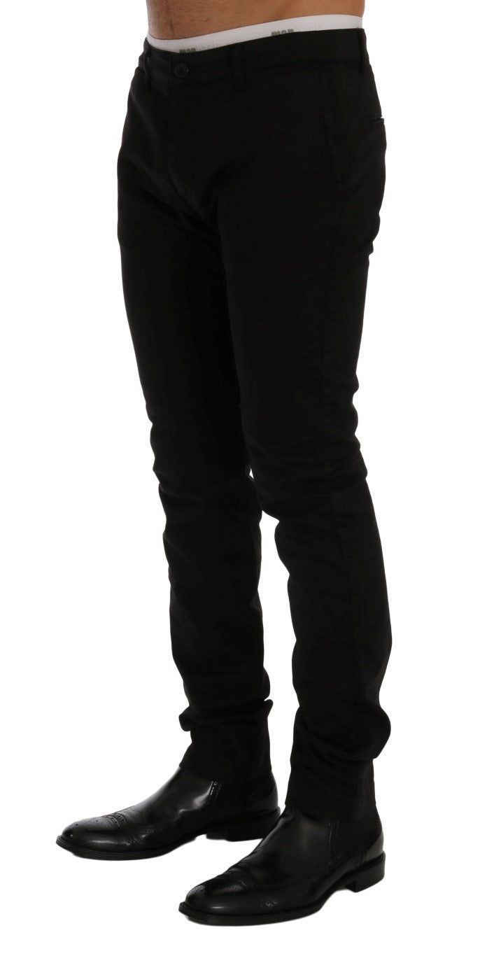Schwarze Stretch-Chino aus Baumwolle