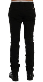 Schwarze Stretch-Chino aus Baumwolle