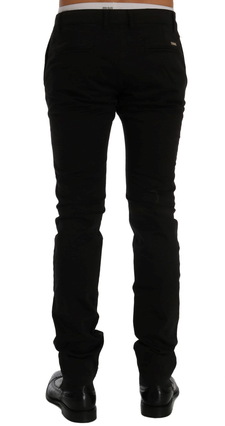 Schwarze Stretch-Chino aus Baumwolle
