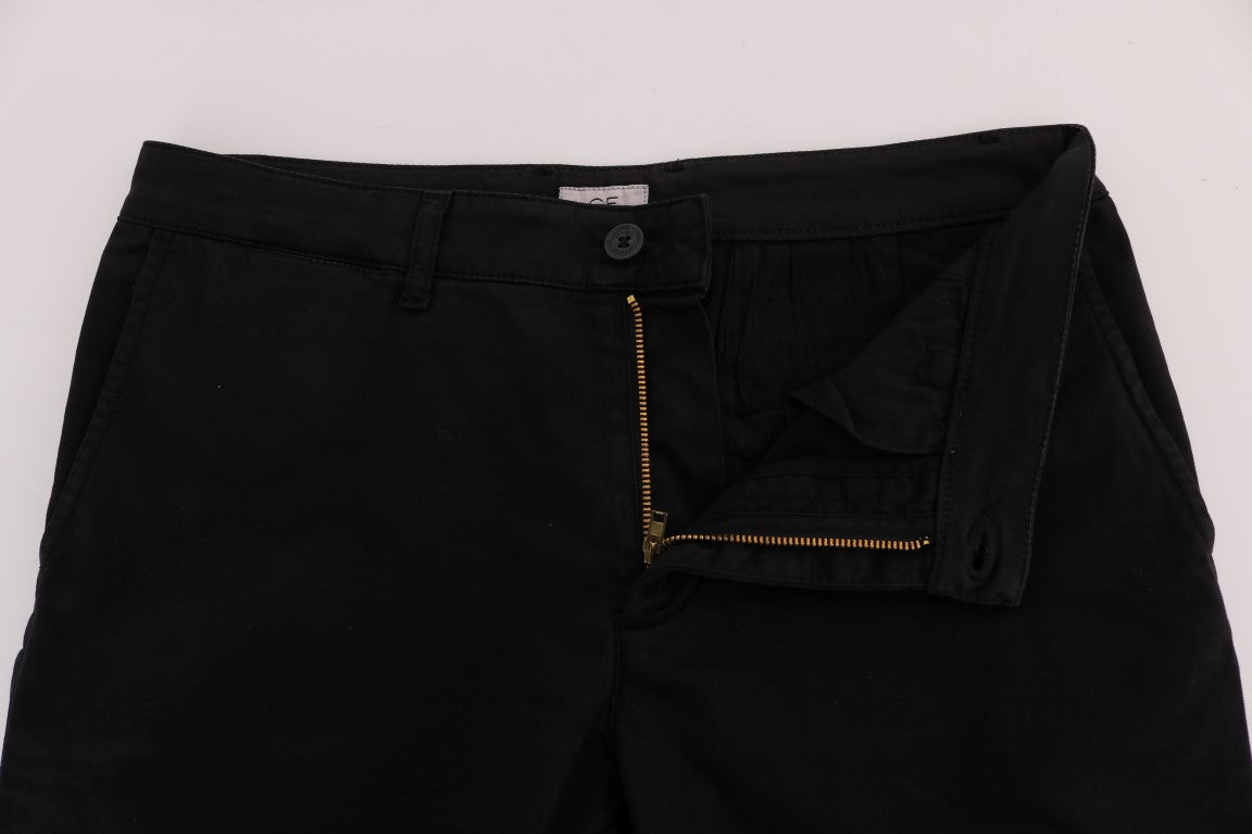 Schwarze Stretch-Chino aus Baumwolle