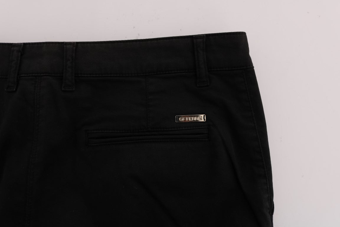 Schwarze Stretch-Chino aus Baumwolle