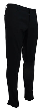 Blauer Woll-Stretch-Anzug Formelle Slim Fit Hose