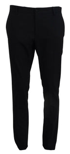 Blauer Woll-Stretch-Anzug Formelle Slim Fit Hose