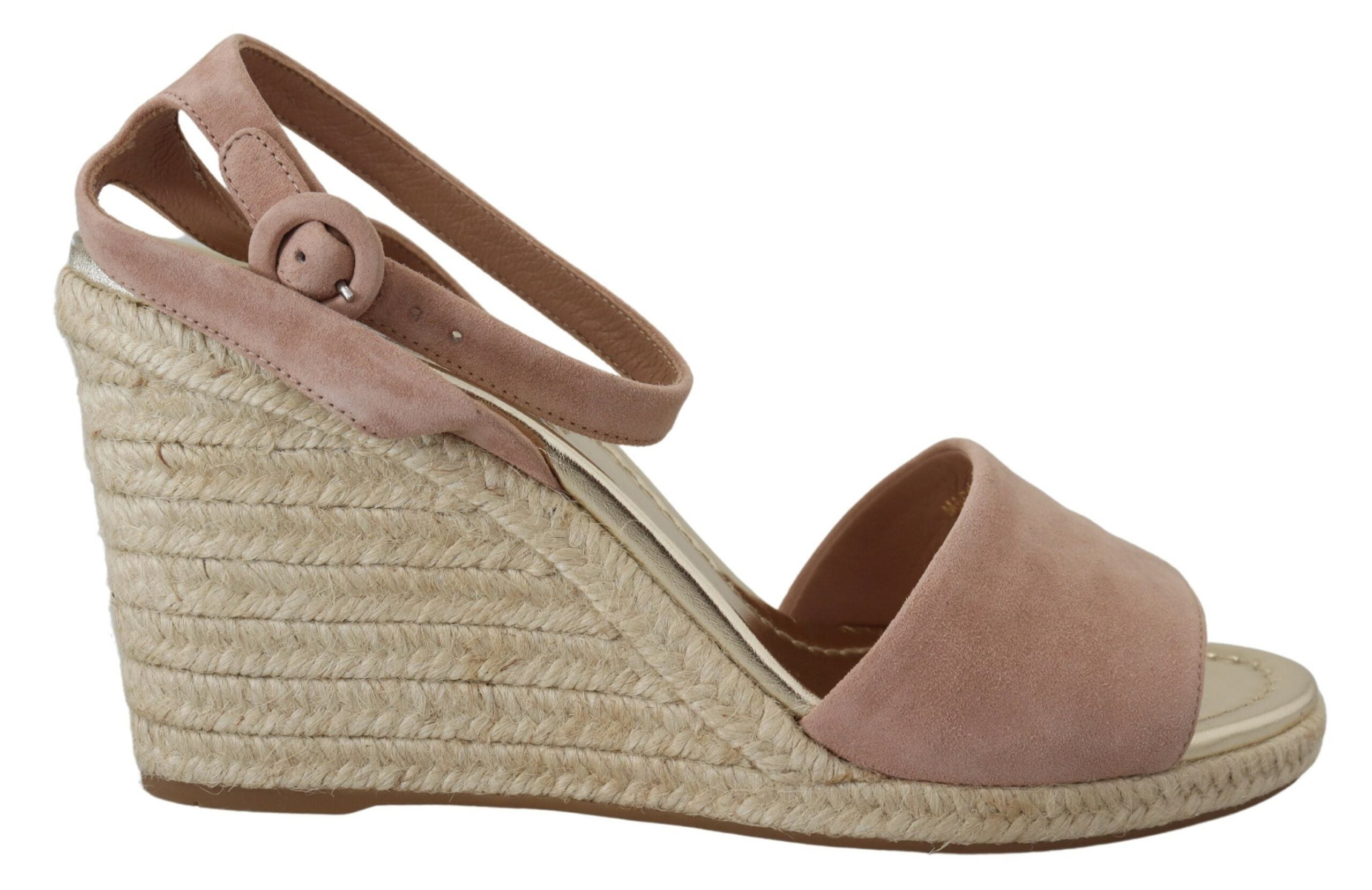 Sandaletten aus rosa Wildleder mit Fesselriemchen