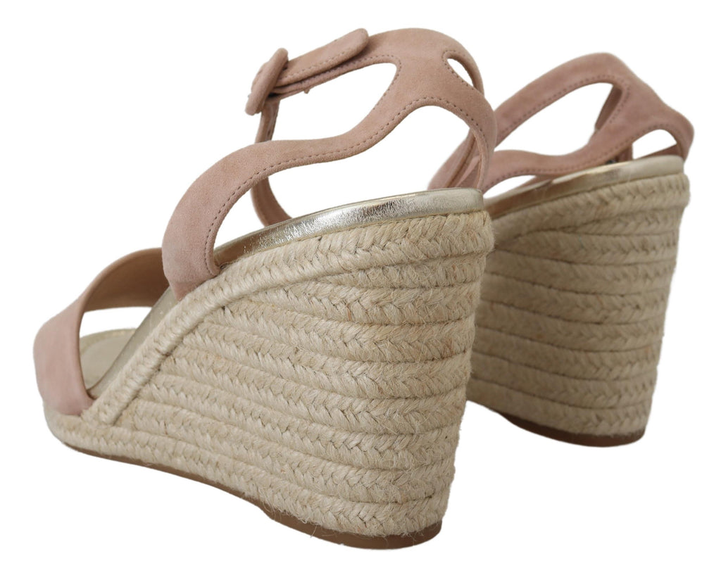 Sandaletten aus rosa Wildleder mit Fesselriemchen