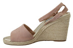 Sandaletten aus rosa Wildleder mit Fesselriemchen