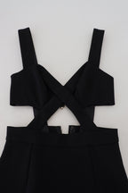 Schwarzes figurbetontes Etui-Midikleid aus Viskose