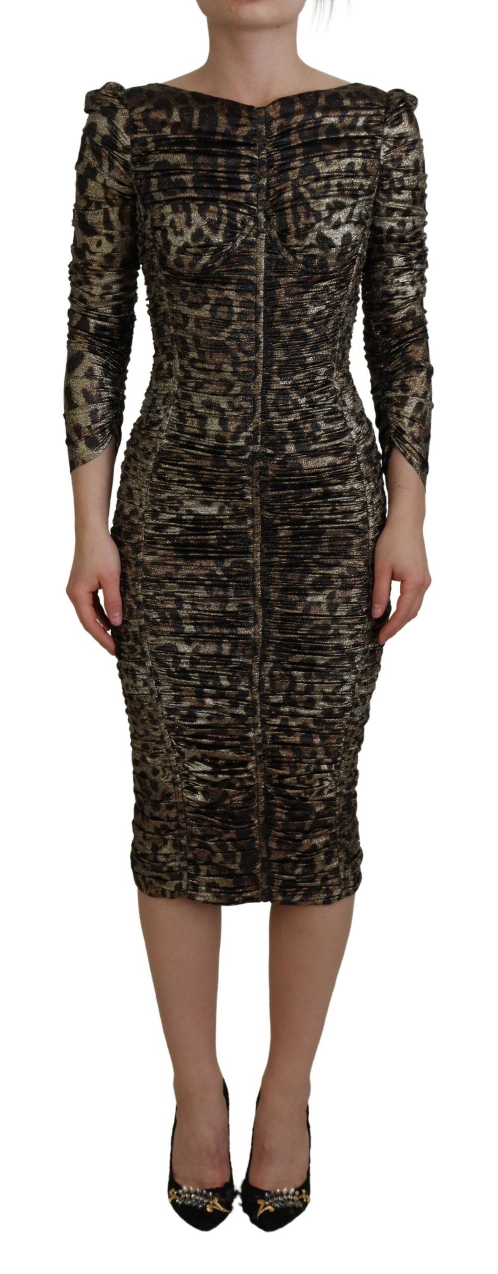 Mehrfarbiges Leopard Bodycon Etui-Midikleid