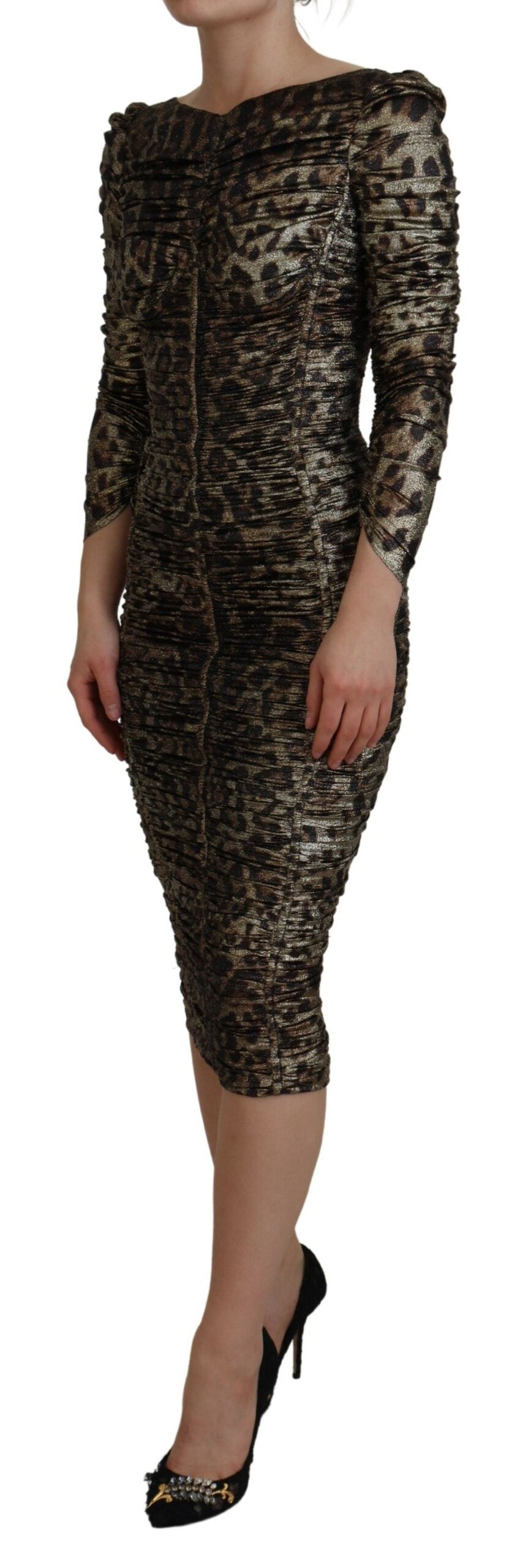Mehrfarbiges Leopard Bodycon Etui-Midikleid