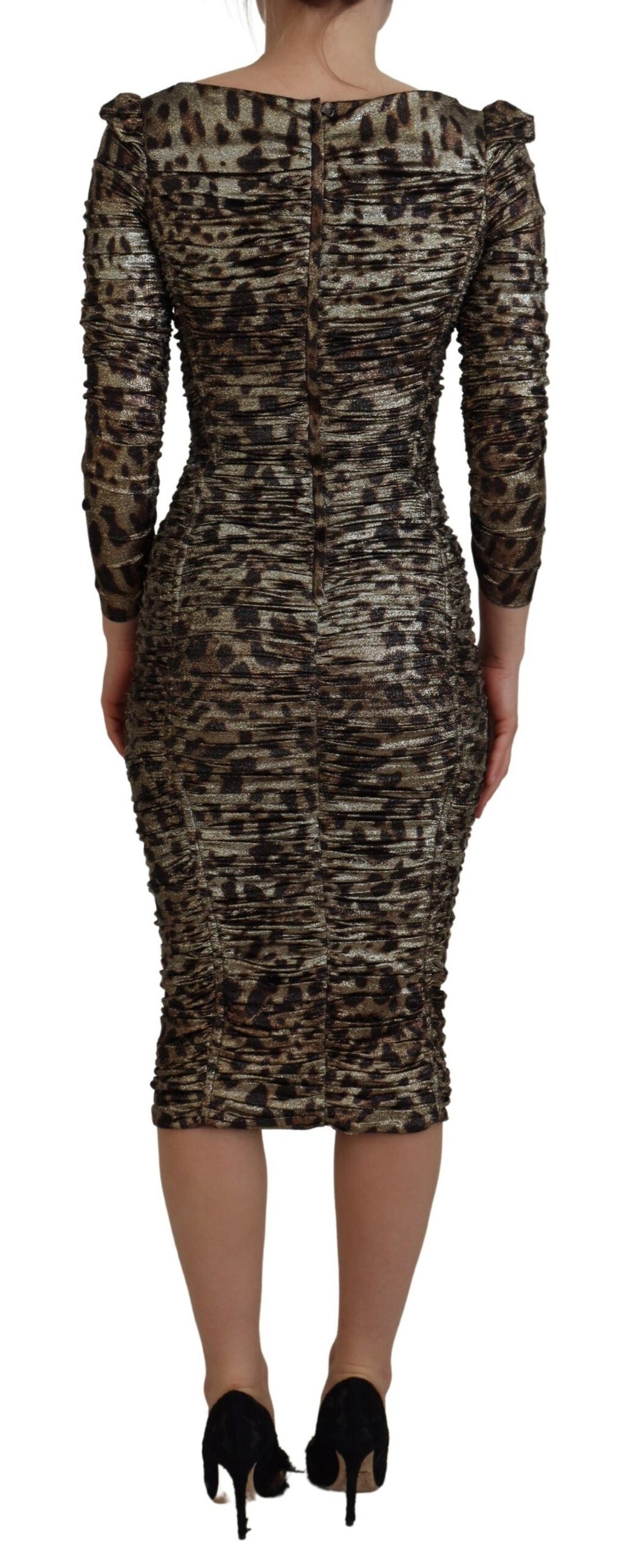 Mehrfarbiges Leopard Bodycon Etui-Midikleid