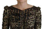 Mehrfarbiges Leopard Bodycon Etui-Midikleid