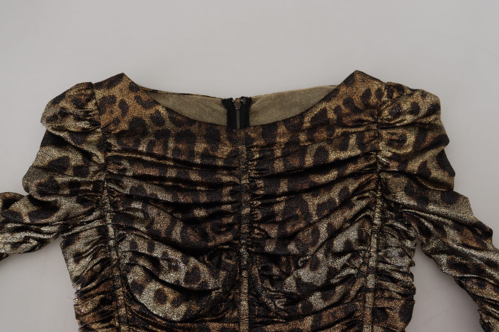 Mehrfarbiges Leopard Bodycon Etui-Midikleid