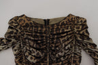 Mehrfarbiges Leopard Bodycon Etui-Midikleid