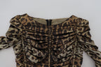 Mehrfarbiges Leopard Bodycon Etui-Midikleid