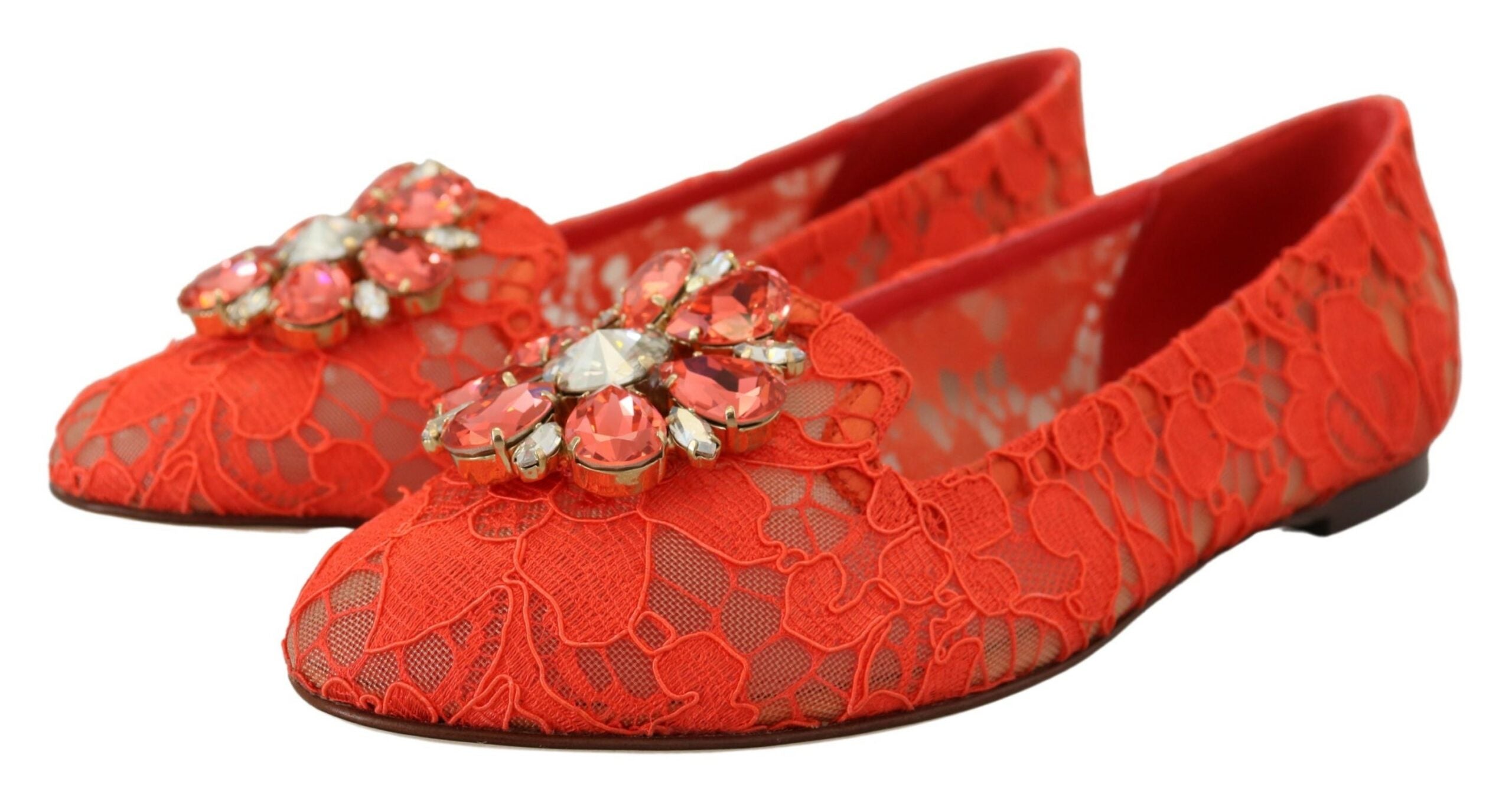 Rote Taormina Spitze Kristalle Ballettschuhe
