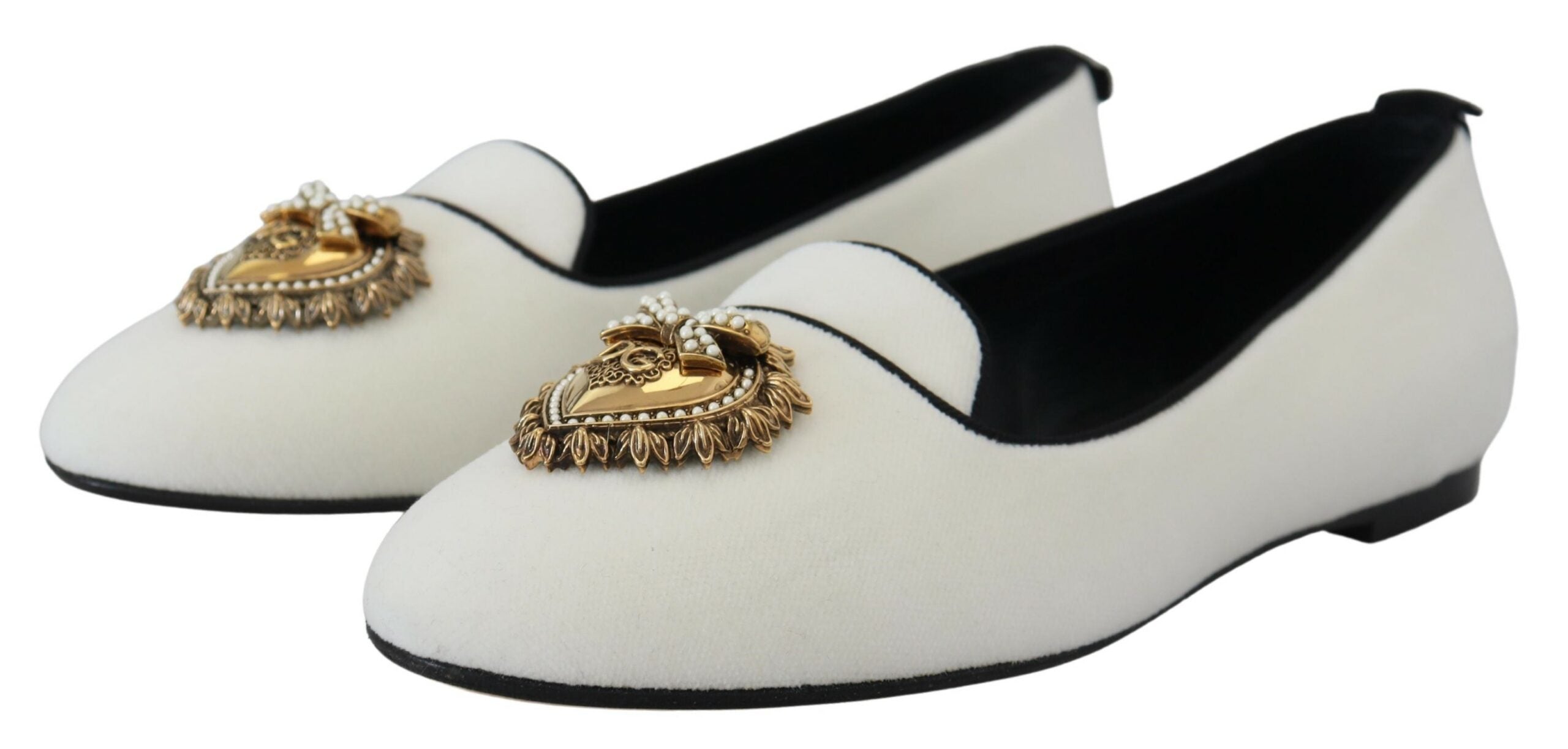 White Velvet Slip-On Loafers Flat Shoes