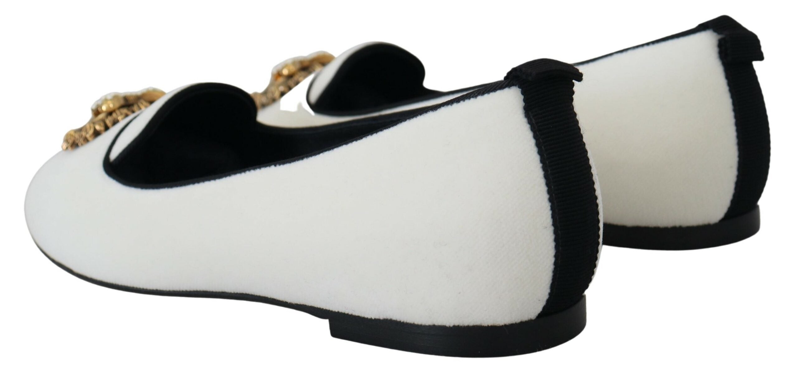 White Velvet Slip-On Loafers Flat Shoes