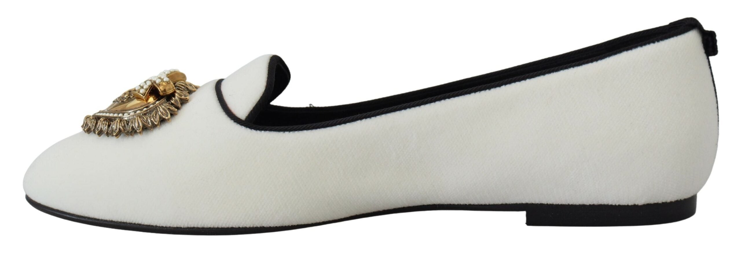 White Velvet Slip-On Loafers Flat Shoes