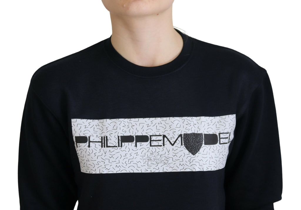 Schwarzer Pullover mit langen Ärmeln und Aufdruck