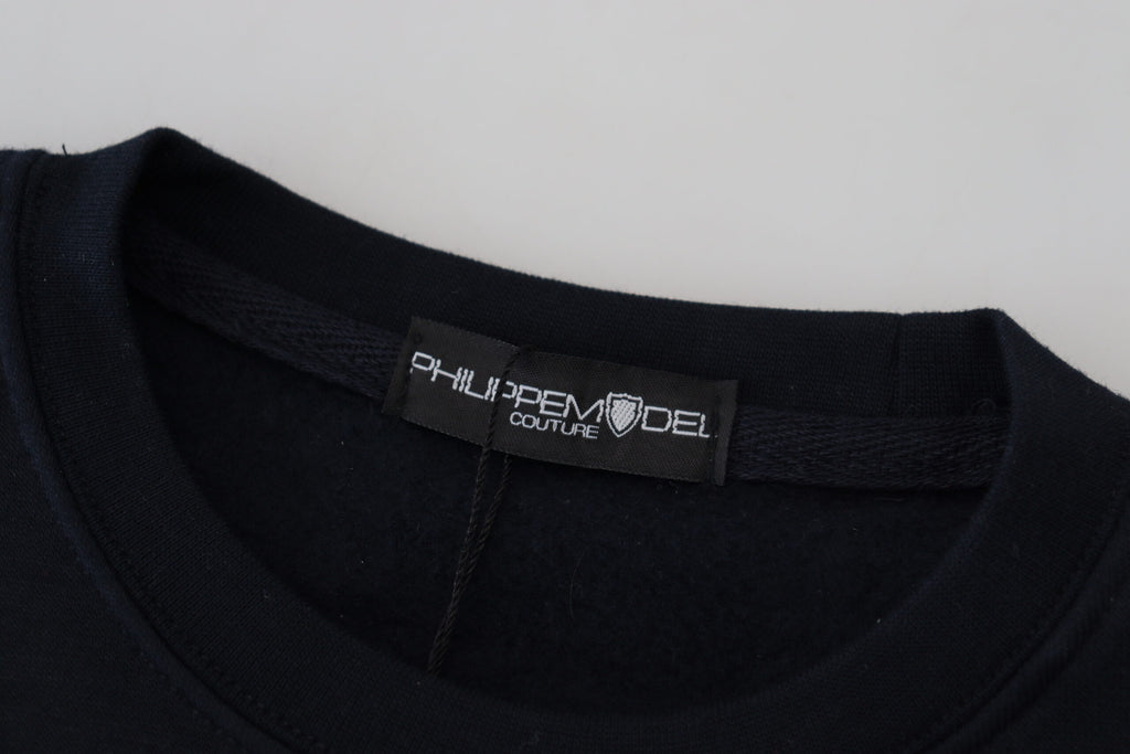 Schwarzer Pullover mit langen Ärmeln und Aufdruck