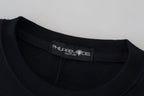Schwarzer Pullover mit langen Ärmeln und Aufdruck