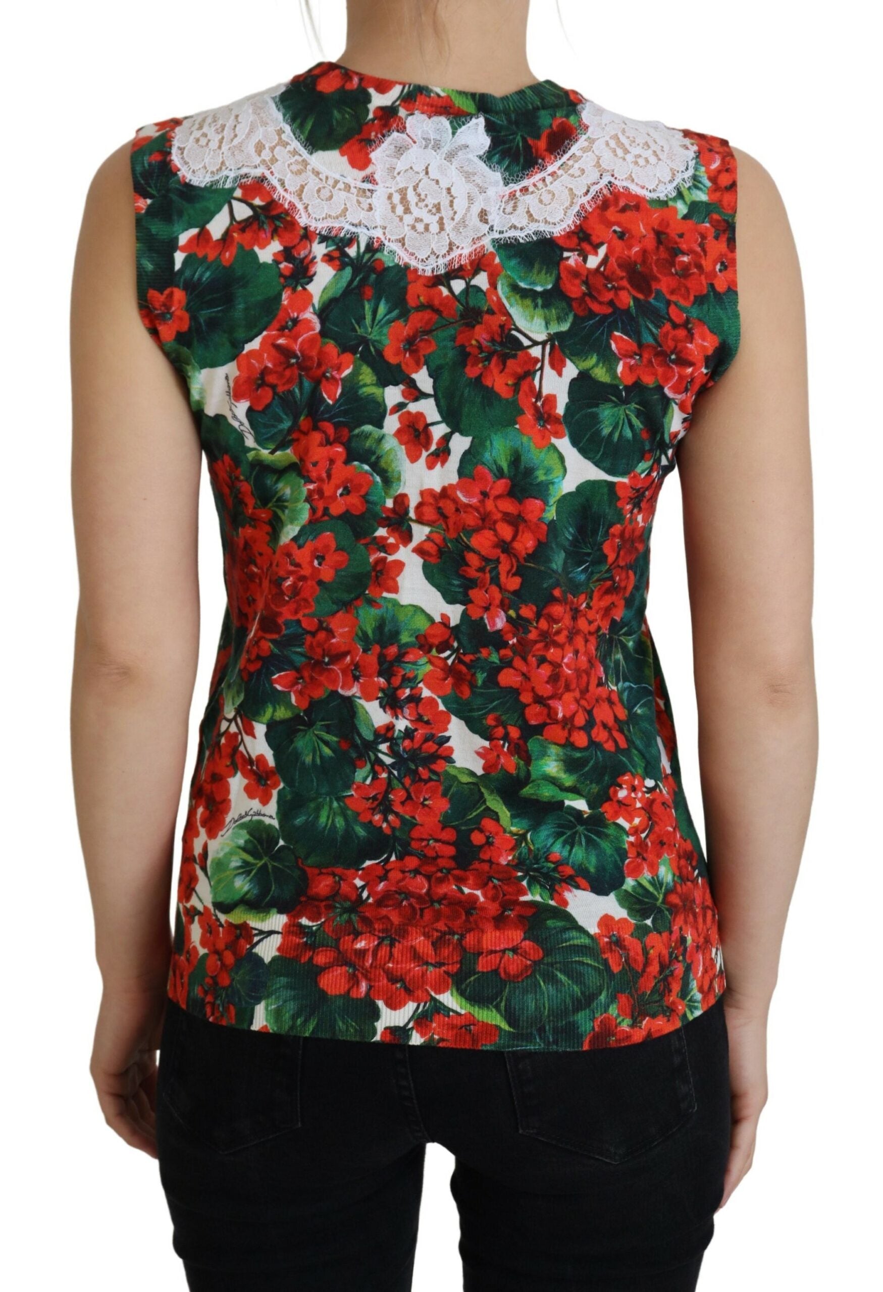 Weißes florales Woll-Spitzen-Trägertop