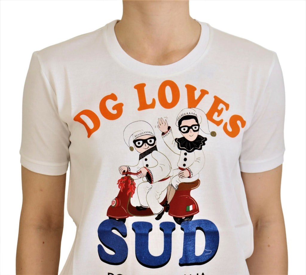 Weißes Baumwoll-T-Shirt DG Loves SUD