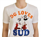 Weißes Baumwoll-T-Shirt DG Loves SUD
