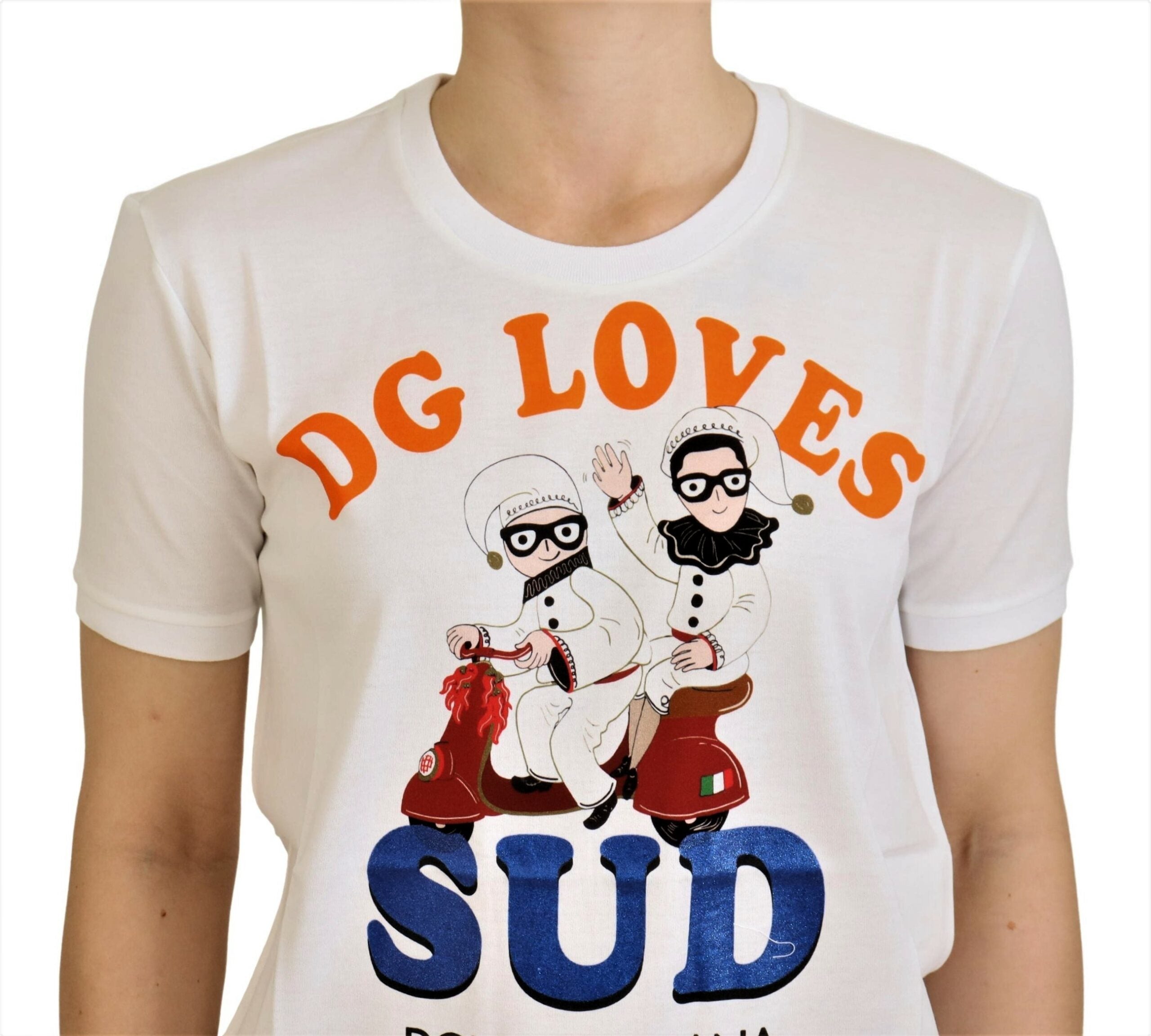 Weißes Baumwoll-T-Shirt DG Loves SUD