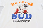 Weißes Baumwoll-T-Shirt DG Loves SUD