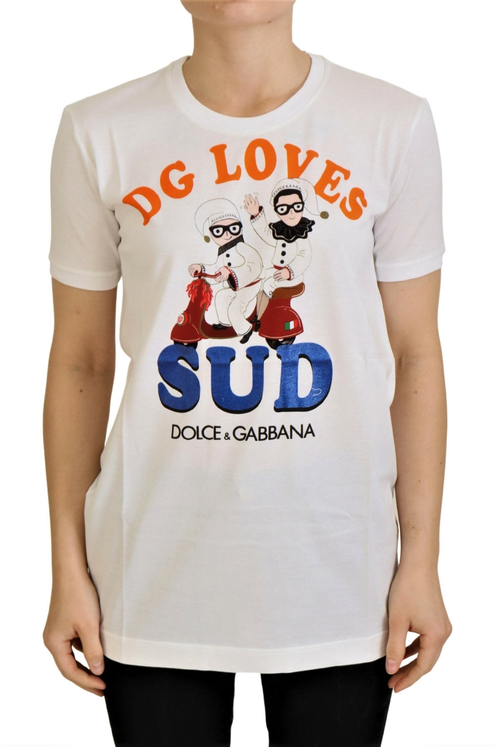 Weißes Baumwoll-T-Shirt DG Loves SUD