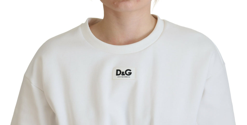 Weißes Korsett-Stretch-Baumwoll-Top T-Shirt