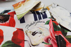 Mehrfarbige Bluse aus Baumwolle mit Blumenmuster und Kragen