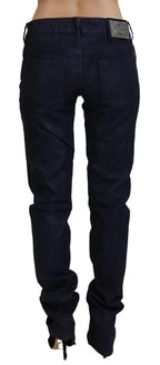 Schwarze Hüftjeans für Damen, Slim Fit