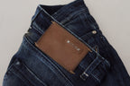Blue Cotton Low Waist Slim Fit Women Casual Denim Jeans