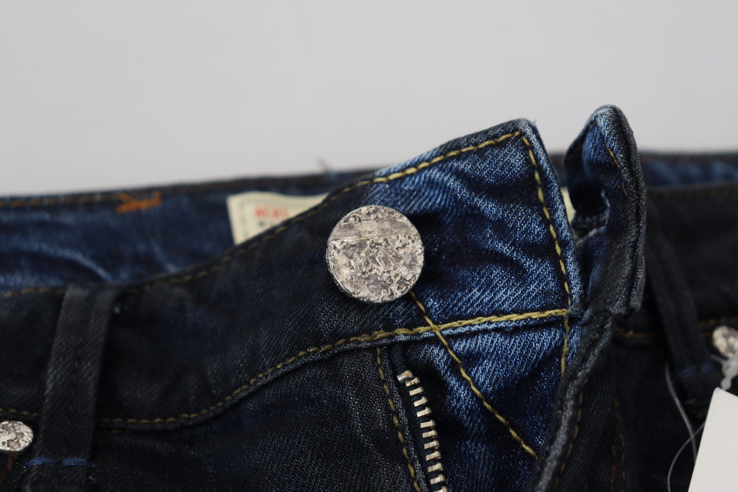 Blaue Low Waist Slim Fit Damen Jeans aus Baumwolle