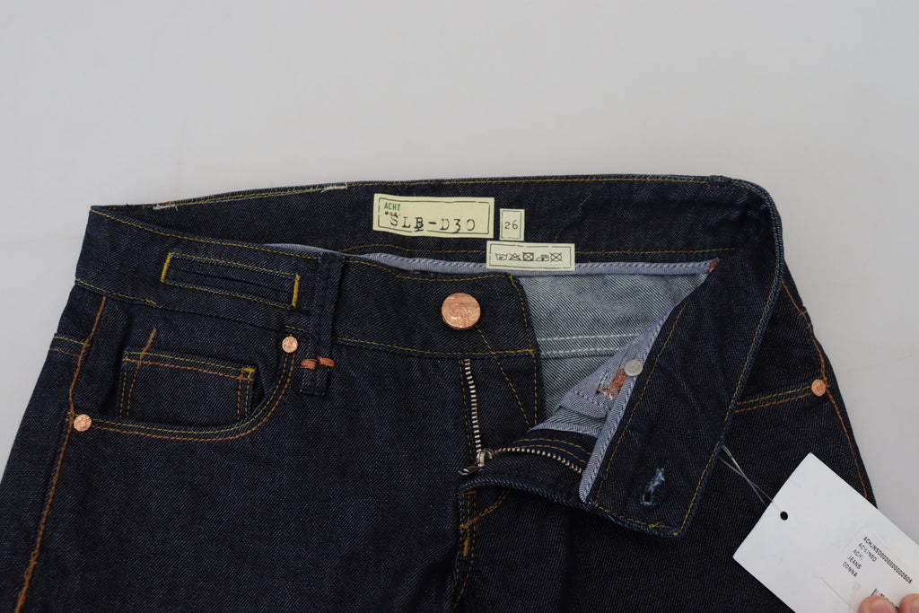 Blue Cotton Low Waist Slim Fit Women's Casual Jeans