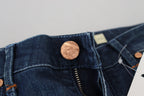 Blaue Baumwoll-Slim-Fit-Damen-Freizeit-Jeans