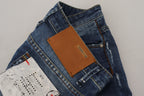 Blue Washed Cotton Slim Fit Women's Denim Jeans