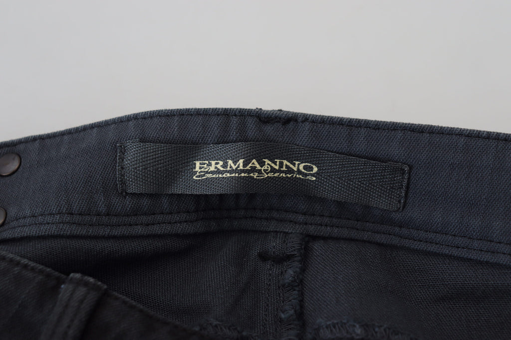 Schwarze, schmal geschnittene Damenjeans aus Baumwoll-Denim