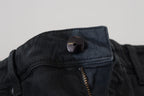 Schwarze, schmal geschnittene Damenjeans aus Baumwoll-Denim