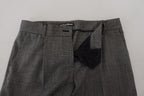 Graue High Waist Damenhose aus Wolle