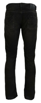 Gray Cotton Corduroy Men Casual Jeans