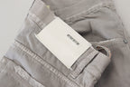 Graue Jeans aus Baumwolle, gerade Passform, umgeschlagener Saum, Freizeit-Denim