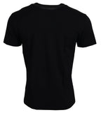Schwarzes Baumwoll-T-Shirt mit kurzen Ärmeln „Sneak Peek“