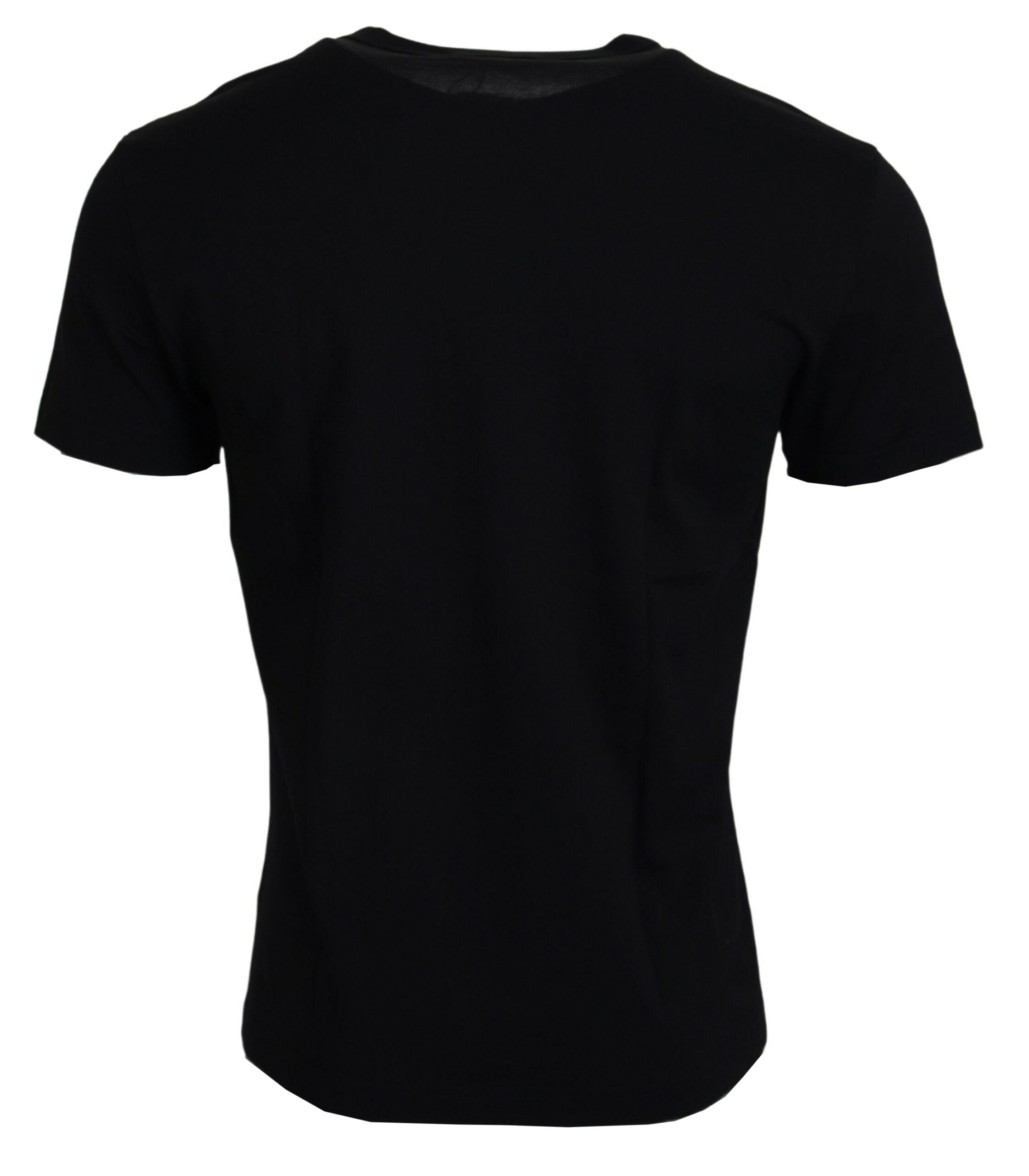 Schwarzes Baumwoll-T-Shirt mit kurzen Ärmeln „Sneak Peek“